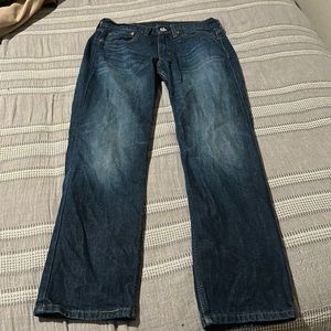 dark blue jeans